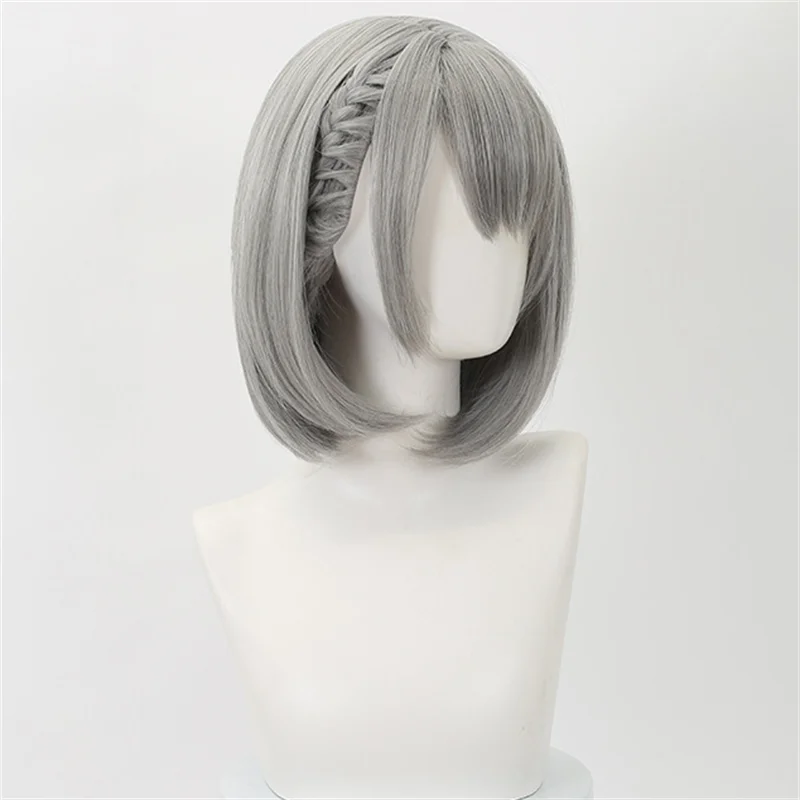 لعبة دلتا فورس هاككلو ماي شياوين شعر مستعار تأثيري رمادي قصير الشعر مقاومة للحرارة بيروكات صناعية هالوين كرنفال الدعامة #4