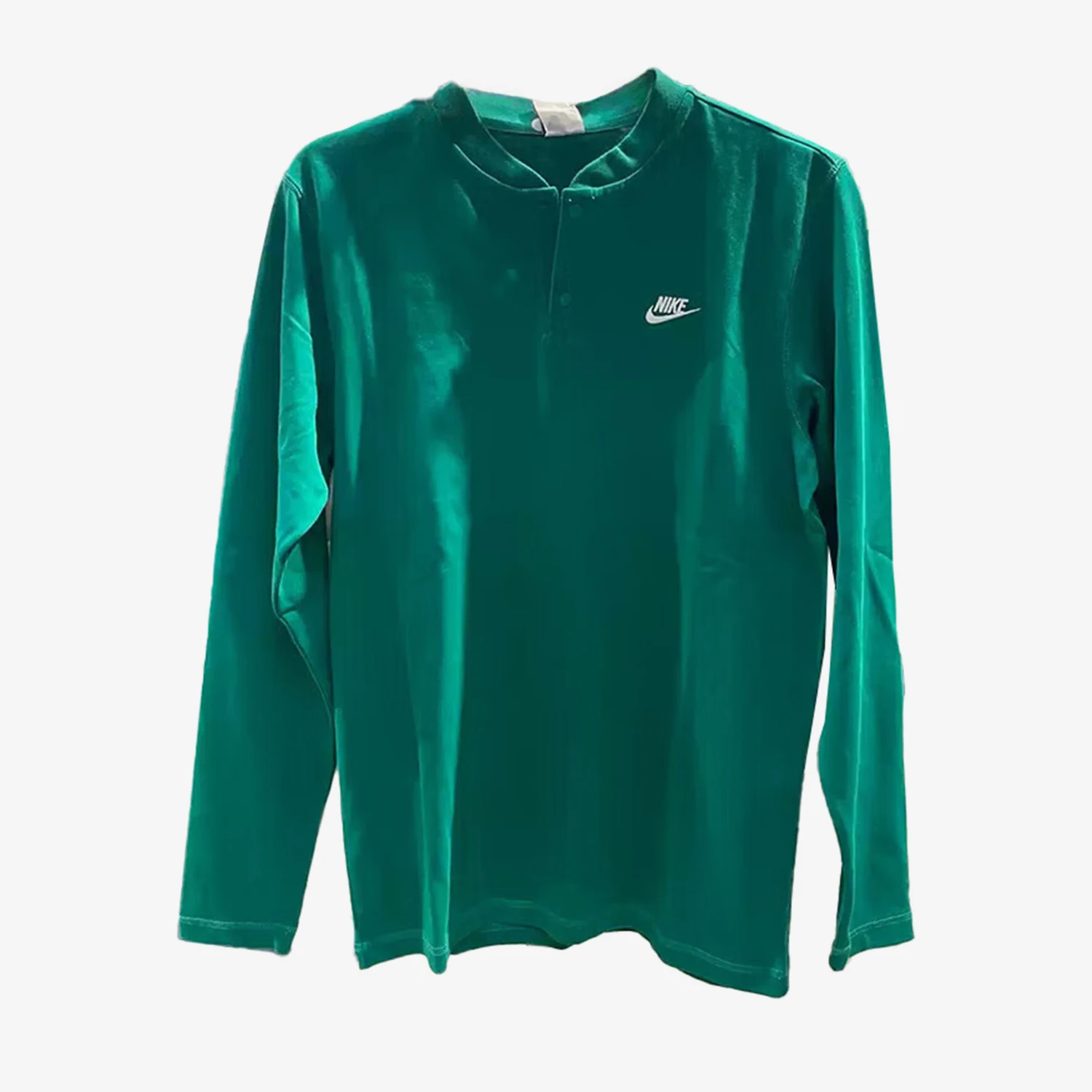 Nike Authentic New Men's Green Loose Skin friendly Trendy Simple Long sleeved T-shirt FZ6631-365