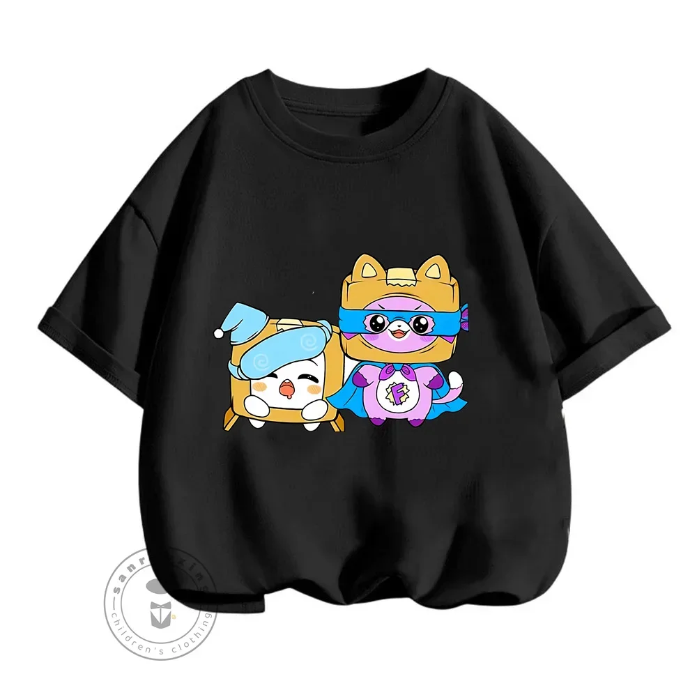 2024 T-shirts for Boys Girls Anime Cartoon Lanky Box Graphic Print Children's Short Sleeve Clothing Summer Casual Fashion Tops