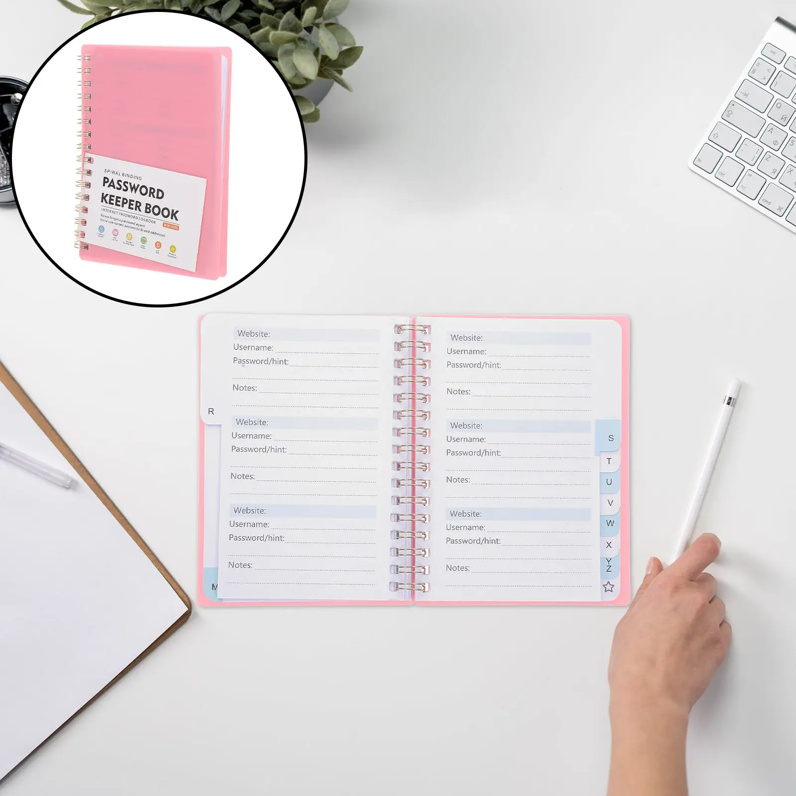 Password Book Books for Seniors Binder Notepad Small Organizer Notebook Paper Spiral