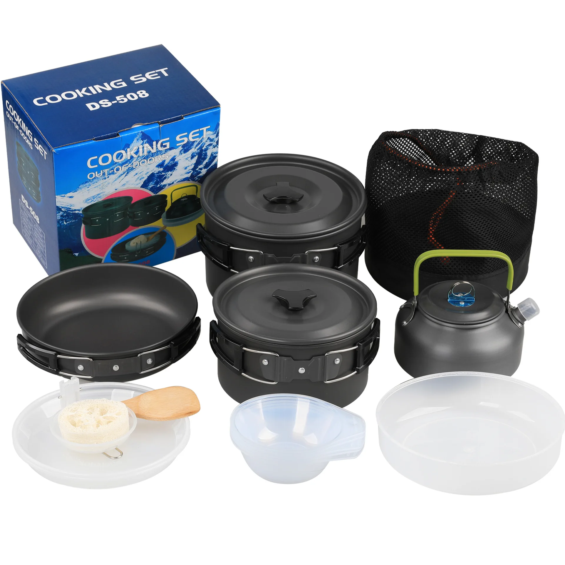 

Outdoor Camping Pot Set DS-508 4-5 People Portable Picnic Pot And Teapot Set Kettle