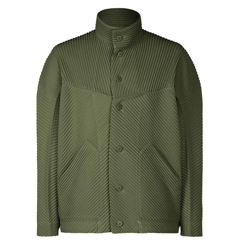 مياكي مطوي بدلة طويلة 2025 Plisse بدلة رجالية غير رسمية خريف جديد وصول سترة + السراويل تنوعا فضفاضة تناسب 2 قطعة مجموعة الملابس #6