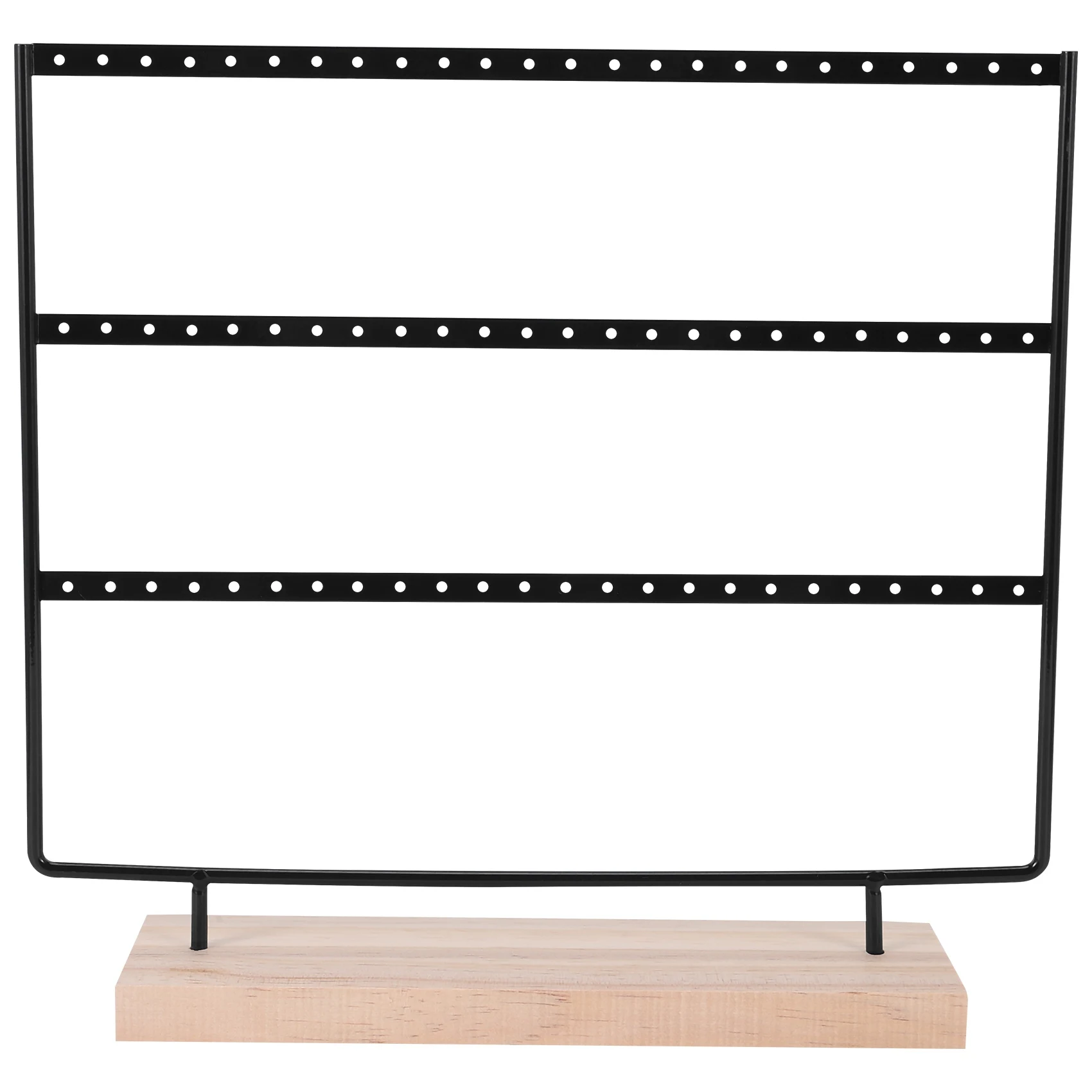 Stojak na kolczyki Stojak ekspozycyjny 3-poziomowy uchwyt na kolczyki Organizer biżuterii Uchwyt na kolczyki 72 otwory z podstawą w kolorze czarnym