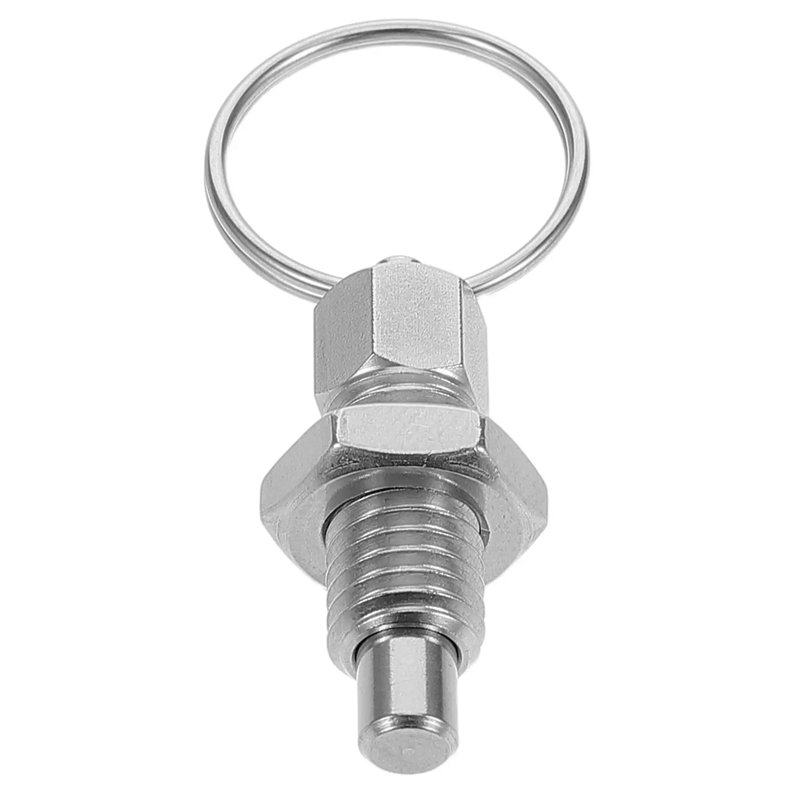 M8 Stainless Steel Indexing Plunger with Pull Ring Spring Loaded Threaded Locking Pin for Gym Machine Parts Replacement