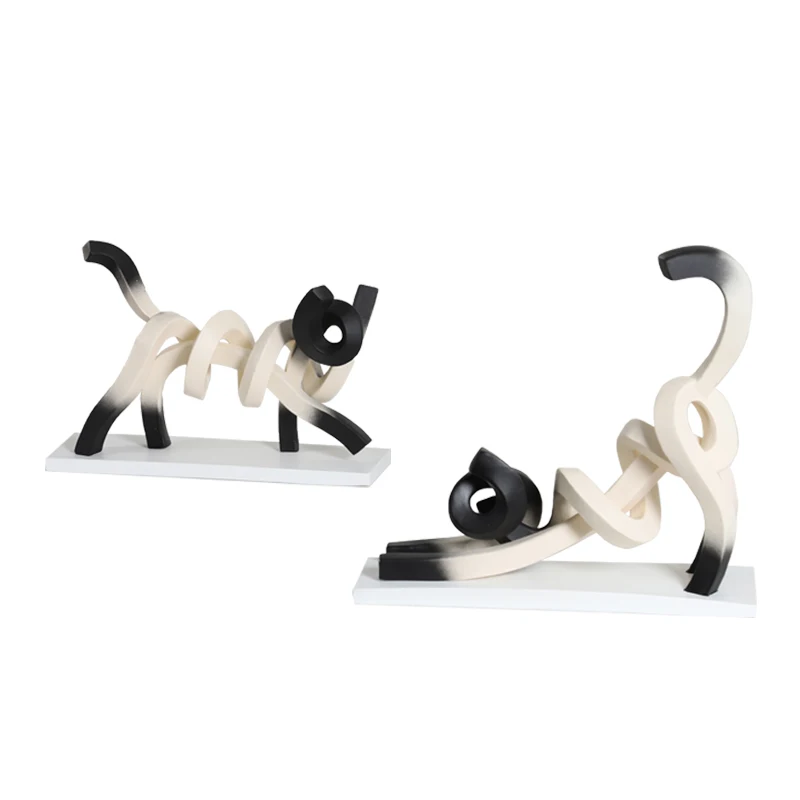 

Modern stretch children's room twisted lines cat fun model room Sales office bedroom rice black animal decoration