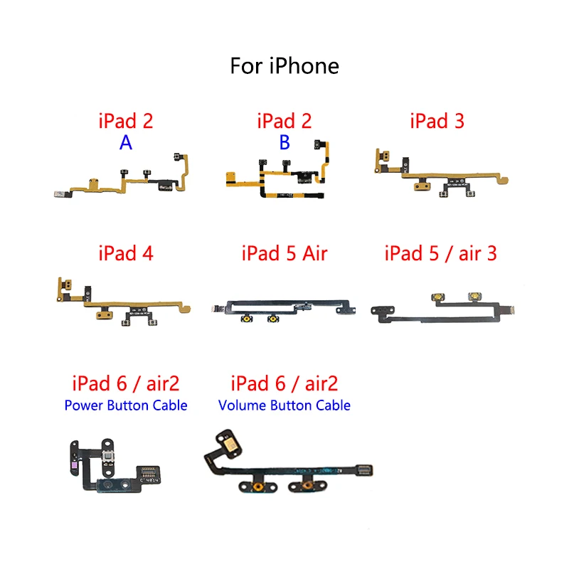 Pulsante di accensione pulsante Volume pulsante On / Off cavo flessibile per iPad 2 Air 3 4 5 6 Mini 1 2017 9.7 pollici A1823 A1822 air2 A1566