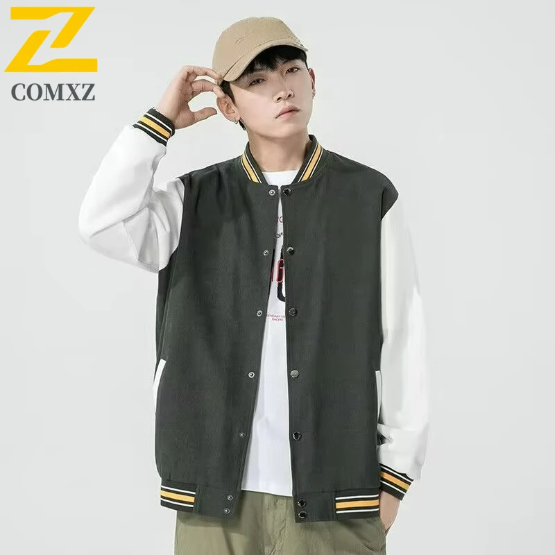 

COMXZ Male Baseball Jacket Leisure Adventure Durable Comfortable Coat Premium Fashion Streetwear Breathable New Outerwear ​
