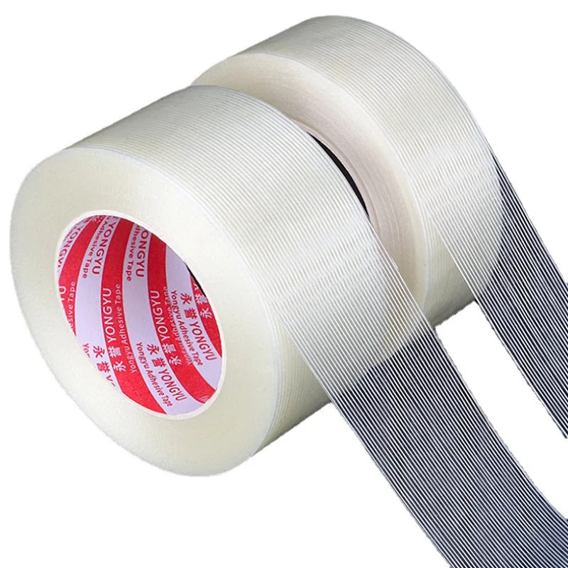 Fiber Tape Single-sided Adhesive Transparent Striped Fiber Avionics Lithium Battery Pack Fixed High Viscosity Packaging Tape