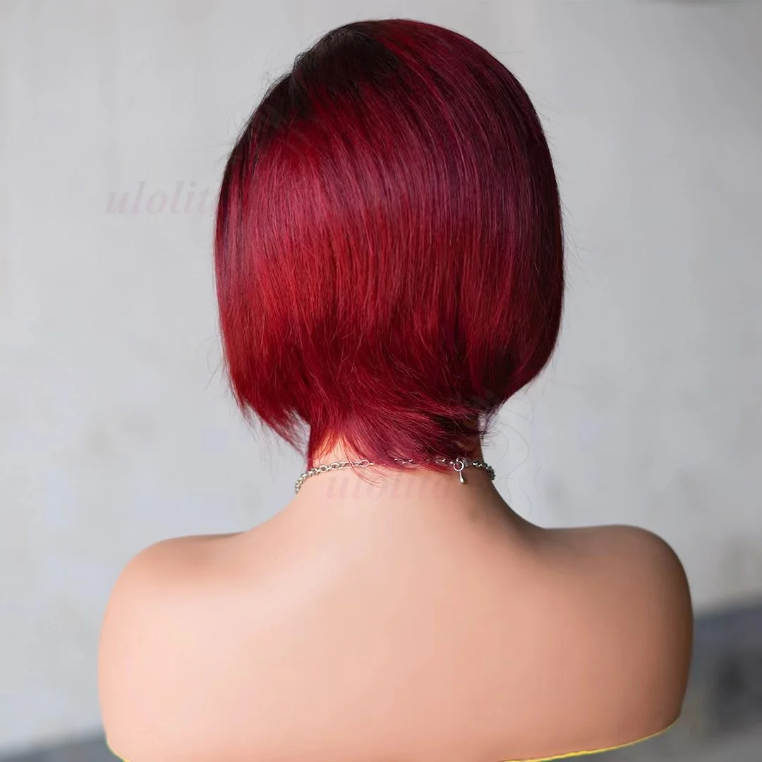 99JPixie Cut 13x4 Transparente Lace-Front-Perücken für Frauen, kurze Bob-Perücke, Inidan, vorgezupfte Lace-Frontal-Perücke aus Echthaar, 200 Dichte – Detail 31