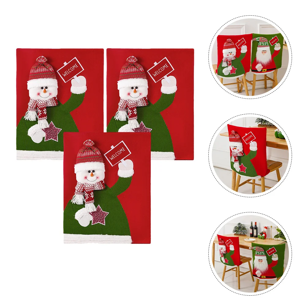 

Christmas Chair Back Cover Decorative Chair Slipcover Ideal for Holiday Kitchen Dining Room Christmas Decorations Indoor