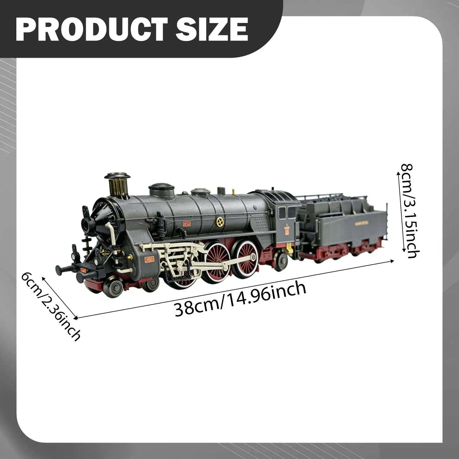 Tren Eléctrico de Juguete, Locomotora de Aleación con Motor Móvil, Luces de Humo y Sonidos para Niños y Niñas, Regalo de Navidad