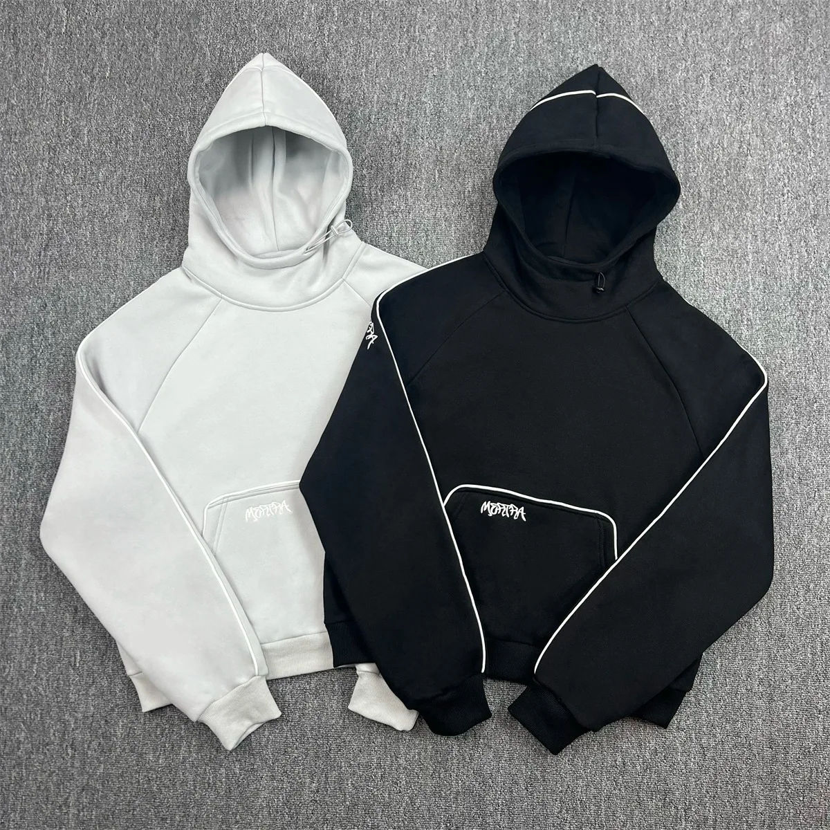 

Trendy Embroidered Letter Hoodie Sweatshirt Unisex Oversized Fleece Warm Loose Shoulder-Length Sleeve Hooded Streetwear