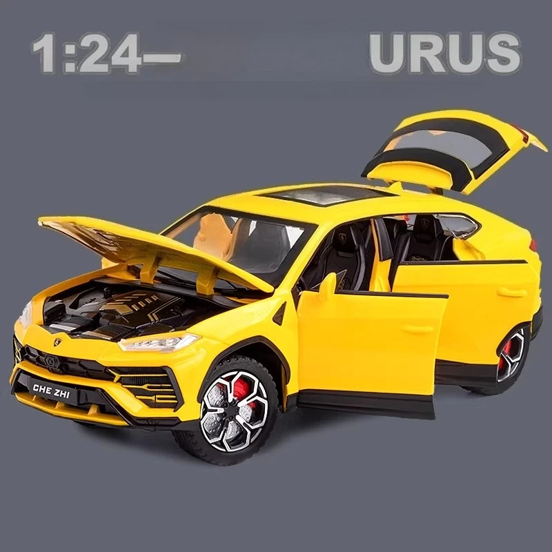 

1:24 URUS SUV Sports Car Model Alloy Diecasts Metal Off-road Vehicles Model Sound and Light Kids Toys Gift