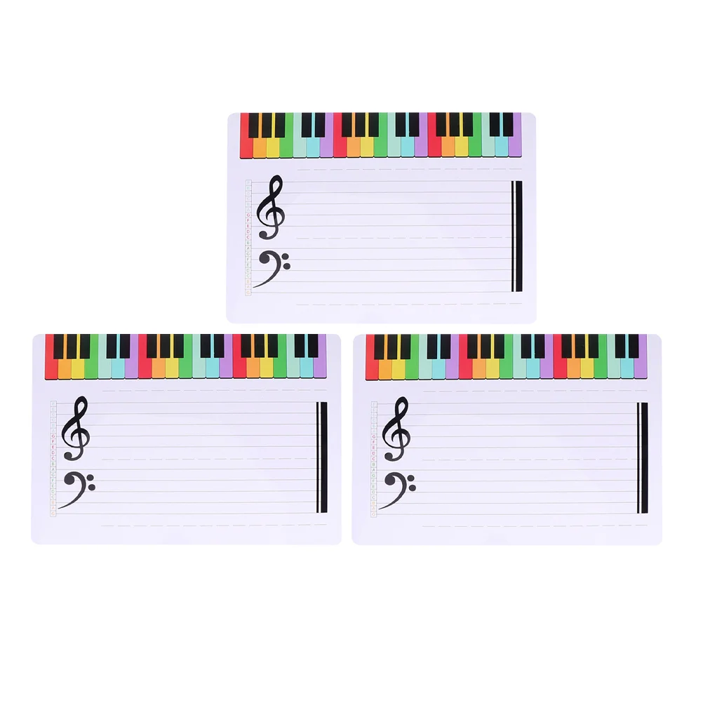 

3Pcs Five Whiteboard Plastic Reusable Music Teaching Tool for Home School Practice Writable Erasable Note