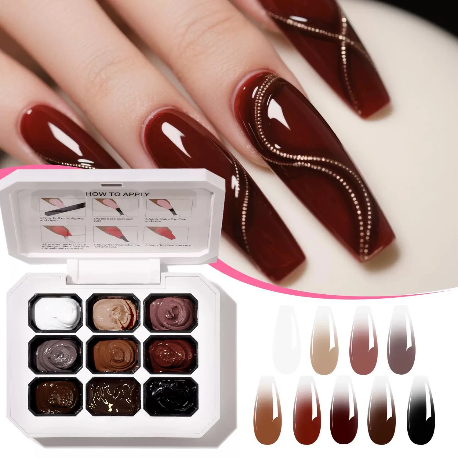 9 Color Gradient Painting Gel  - Nail Art Painting ulasan dan harga