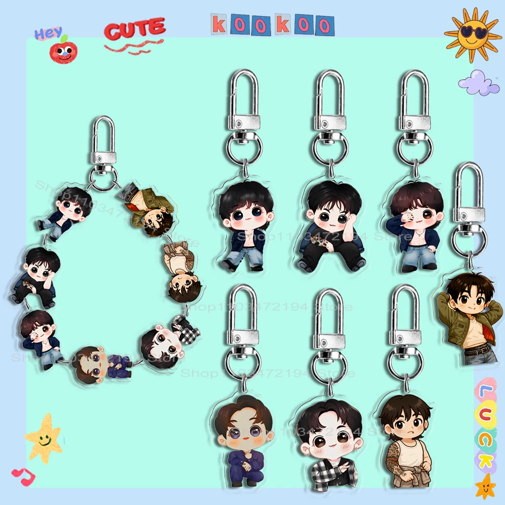Новый милый акриловый брелок в стиле чиби Kpop Idol Bunch, аксессуары для сумок, подвеска, забавные подарки, товар Новый милый акриловый брелок в стиле чиби Kpop Idol Bunch, аксессуары для сумок, подвеска, забавные подарки, товар