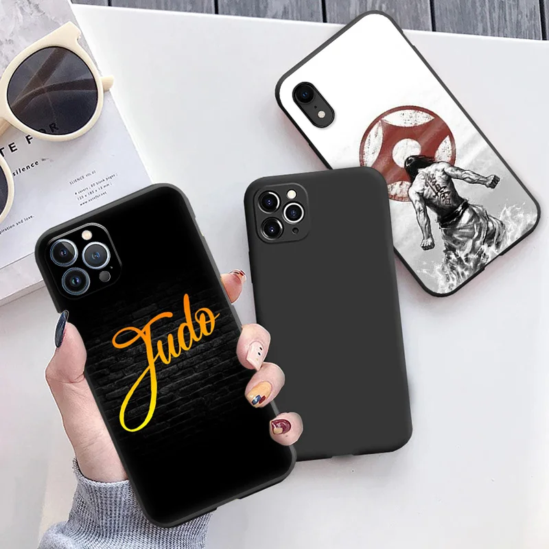 Matte Phone Case For iphone 16 Plus 15 14 13 12 11 Pro Max Mini 7 8 XR 16Pro XSMax Judo Oyama Kyokushin Karate Black Soft Cover