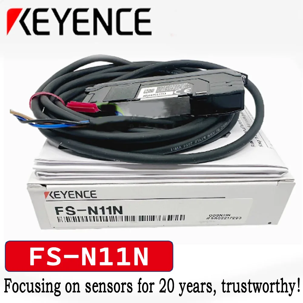 New genuine KEYENCE FS-N11N NPN cable type fiber optic sensor, 100% original warehouse stock.
