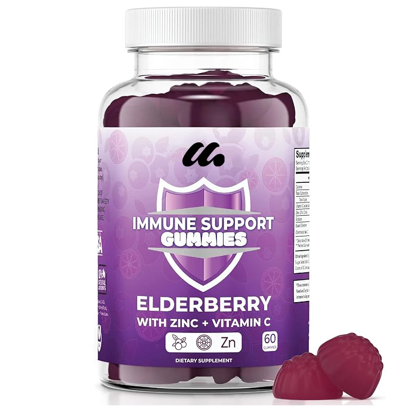 

Immune System Support Gummies - Sambucus Black Elderberry Gummies with Vitamin C and Zinc (Immune Support 60 Gummies)