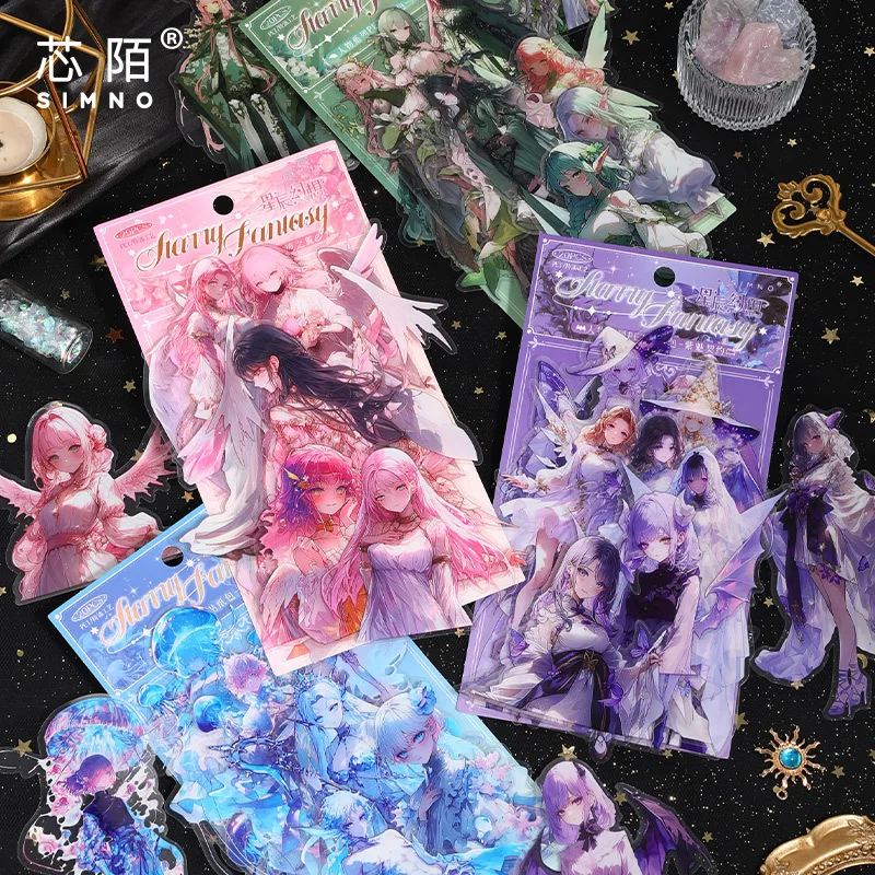 

Mr. Paper, 20PCS Non Repeating, Anime Elf Princess Stickers, Girl Decoration Collage DIY Character Changing Stickers