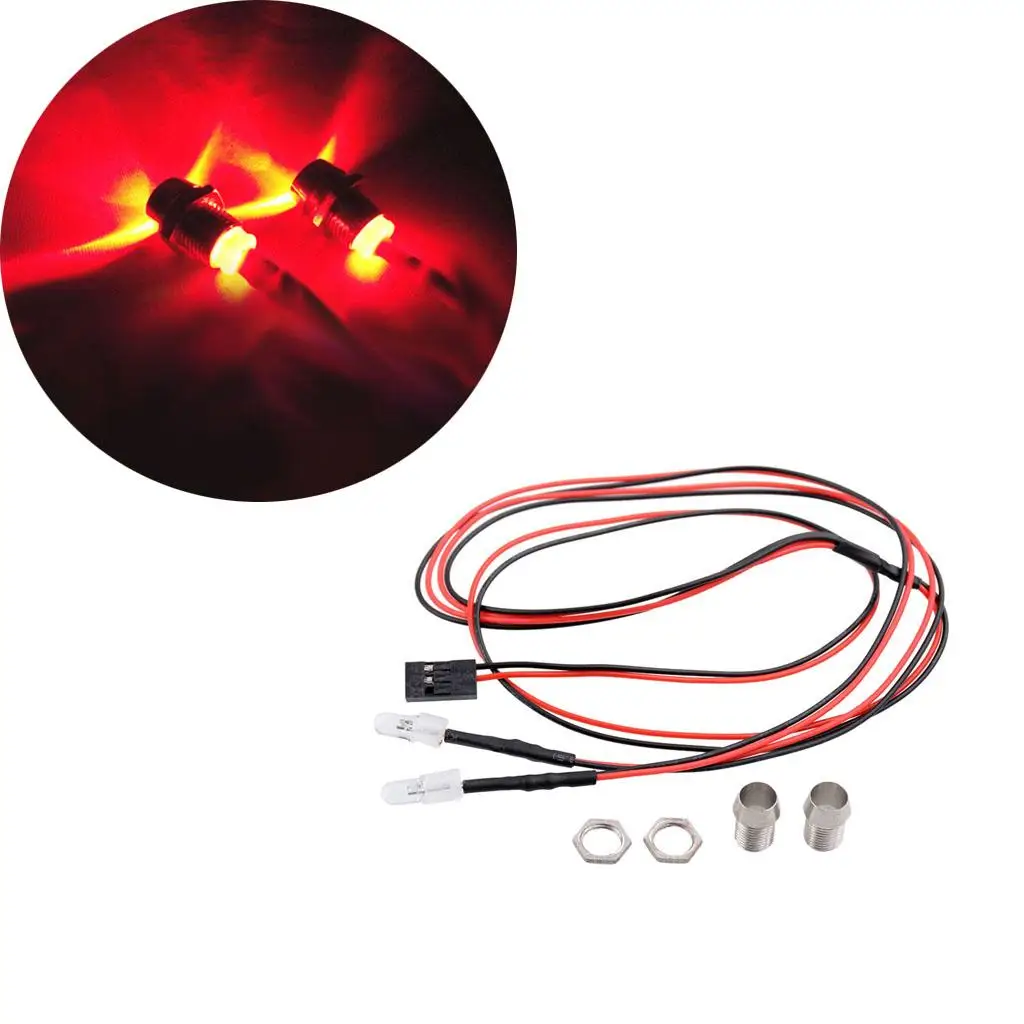 2 LEDs RC Car Truck Lights 5mm Red Color for Car Model Sapre Parts