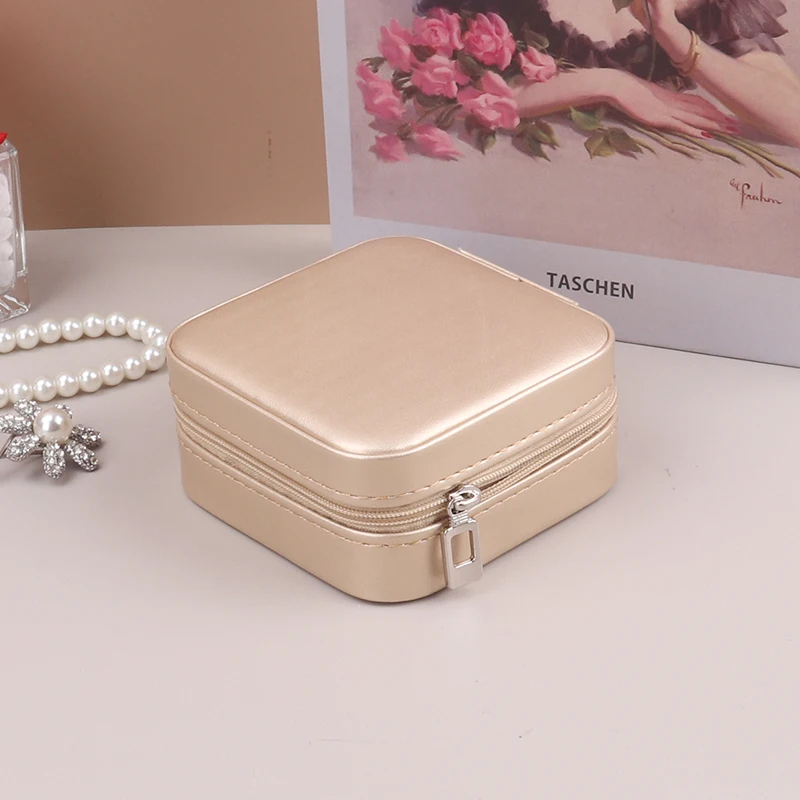 Portable Jewelry Storage Box Travel Organizer Jewelry Case PU Leather Storage Earrings Necklace Ring Jewelry Organizer Display