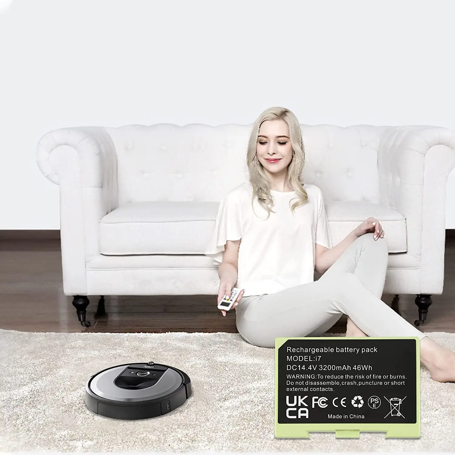 I7 Pin Thay Thế IRobot Roomba I7 I7 + 7150 7550 I3 I3 + 3150 3550 I4 E5 E5152 E5154 e6 4624864 ABL-D114.4V 3200MAh 46Wh