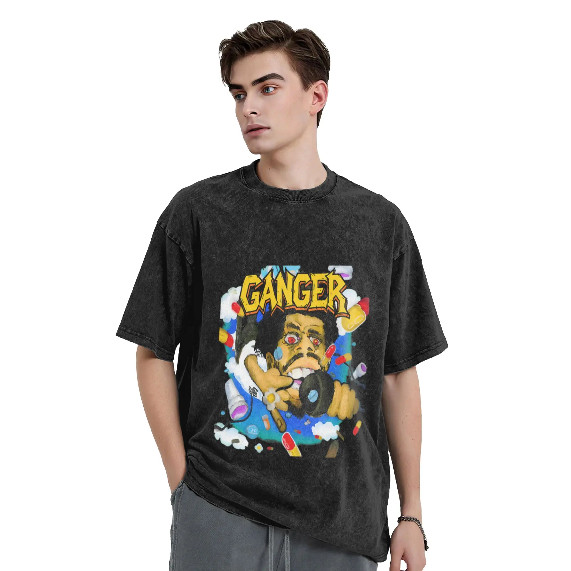 Ganger Deluxe Rap Album Art Caricature Unique Comfort A T-Shirt Oversized Short Sleeve Men's Women's Cotton Tees Tops