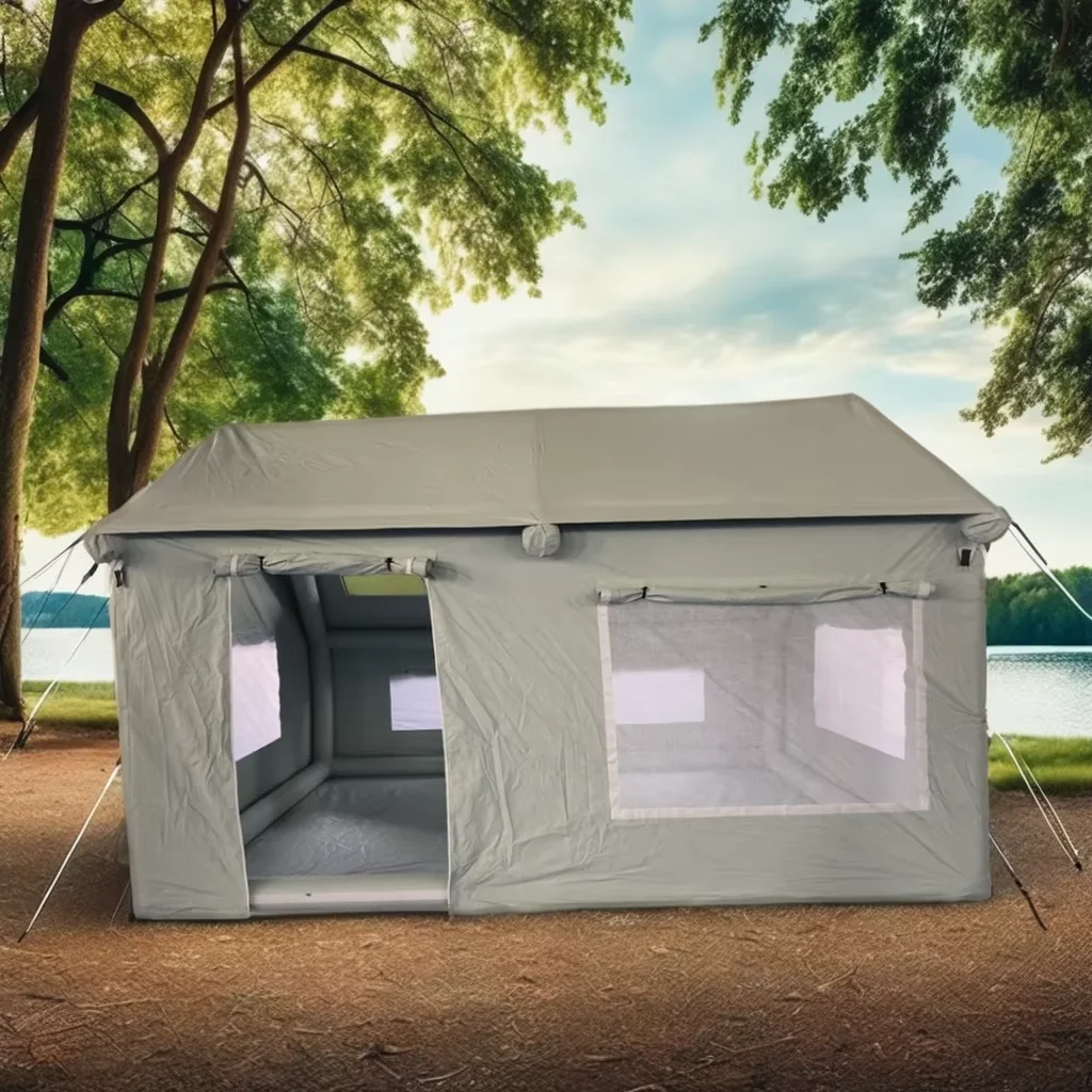 Large Outdoor Family Tent For Camping Waterproof Oxford Canvas Glamping Inflatable Tent With Air Cotton