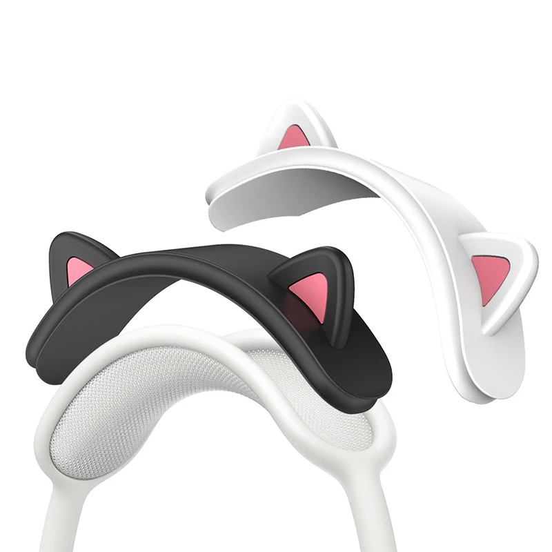 1pc Headband Cover Cute Cat Ears Design Soft Silicone Headphone Accessories Headband Protectors Compatible with For AirPods Max