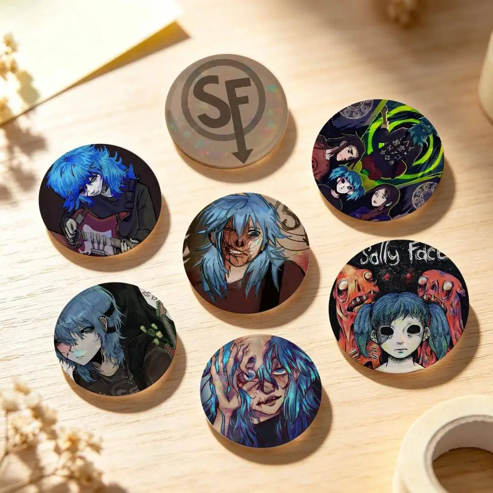 Sally Face Horror Game Pins Cute Anime Girls Brooches Exquisite Tinplate Badge Backpack Decor Jewelry Accessories Gifts