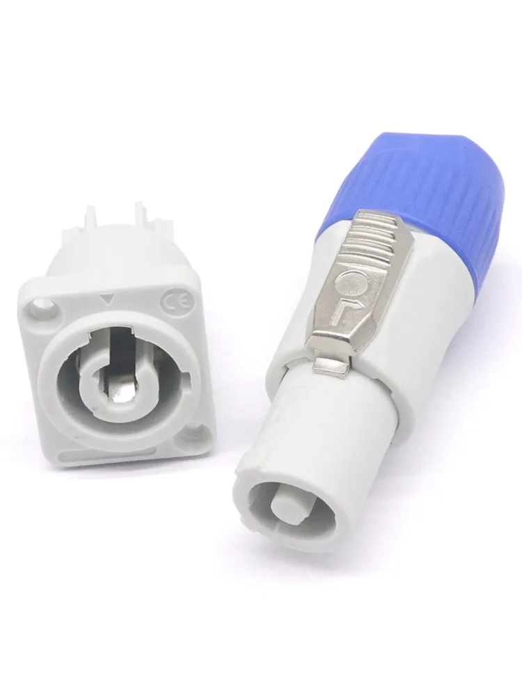 Conector powercon com tampa, conector de cabo + soquete de chassi para broca elétrica, tela led,