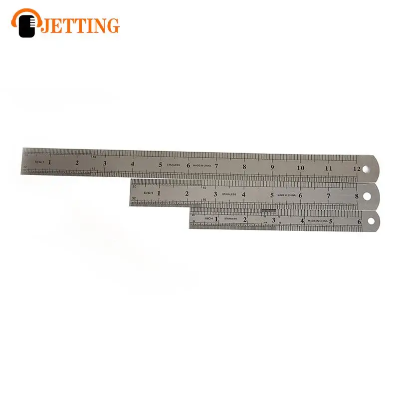15/20/30cm Stainless Steel Metal Straight Ruler Ruler Tool Precision Double Sided Measuring Tool