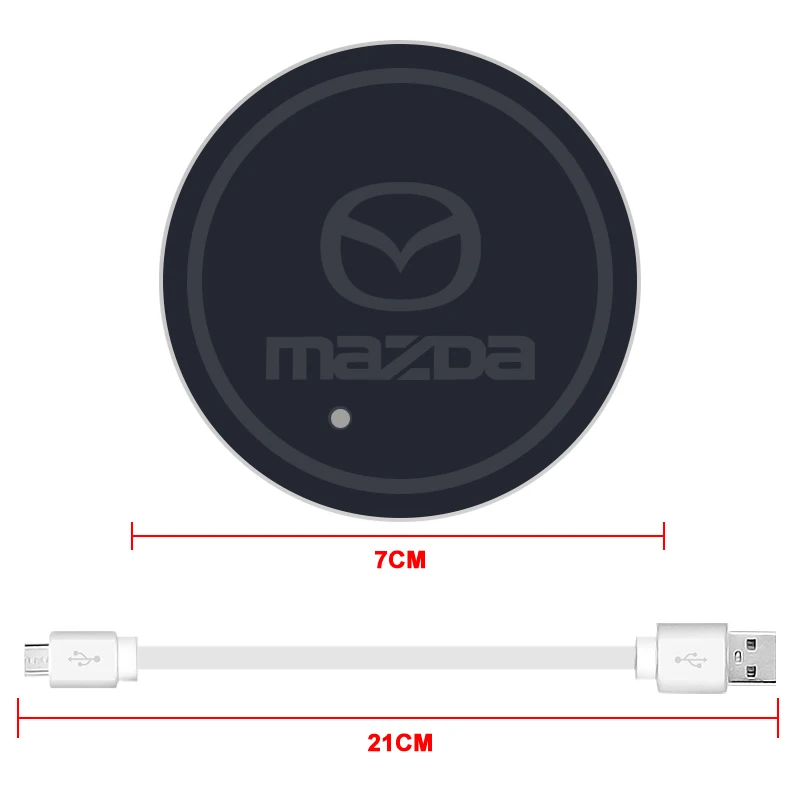 1/2PCS Led Car Cup Drink Holder Logo Light USB Charging Luminous Coaster For Mazda 3 6 Atenza Axela Demio CX3 CX5 MP MS RX8