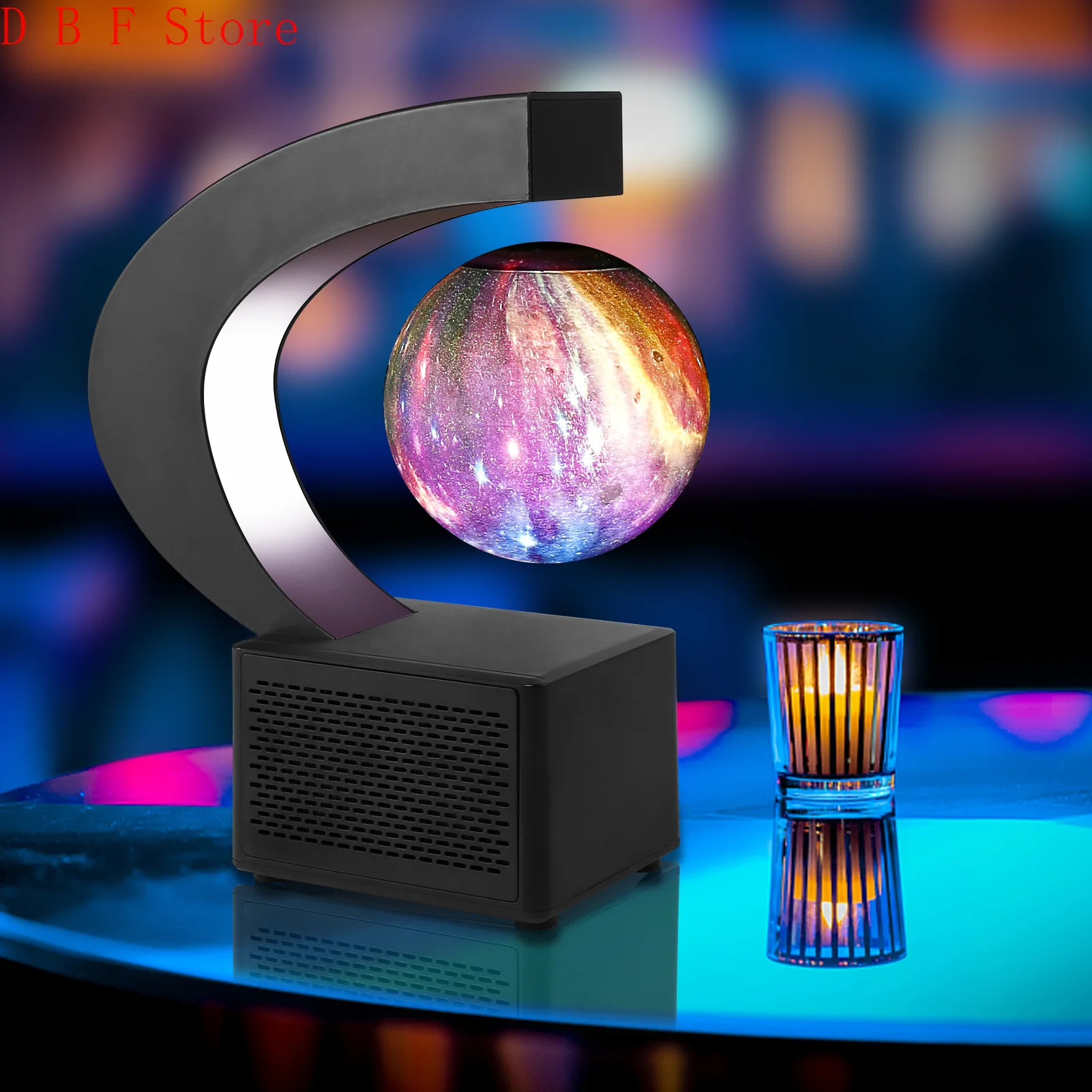 

Magnetic levitation moon lamp wireless sound dazzling 16 color remote control Mars lamp