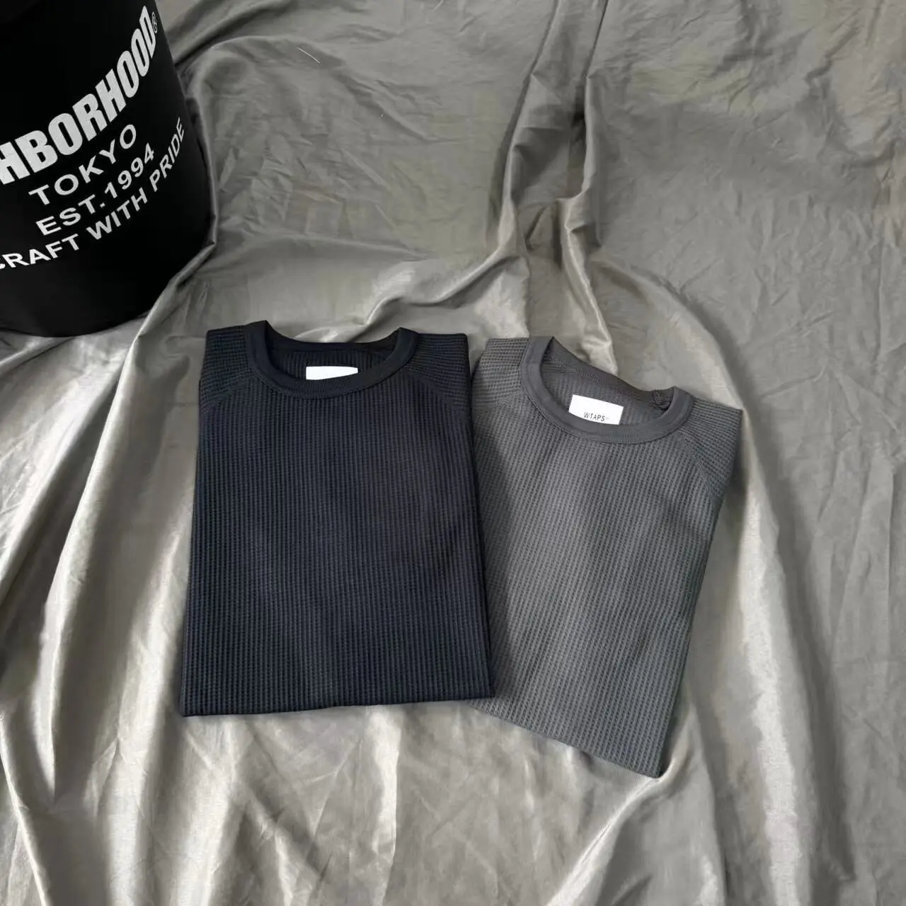 26AW WTAPS Japanese Waffle Textured Long Sleeve T Shirt Oversized Heavyweight Pullover Vintage Streetwear Loose Casual Top