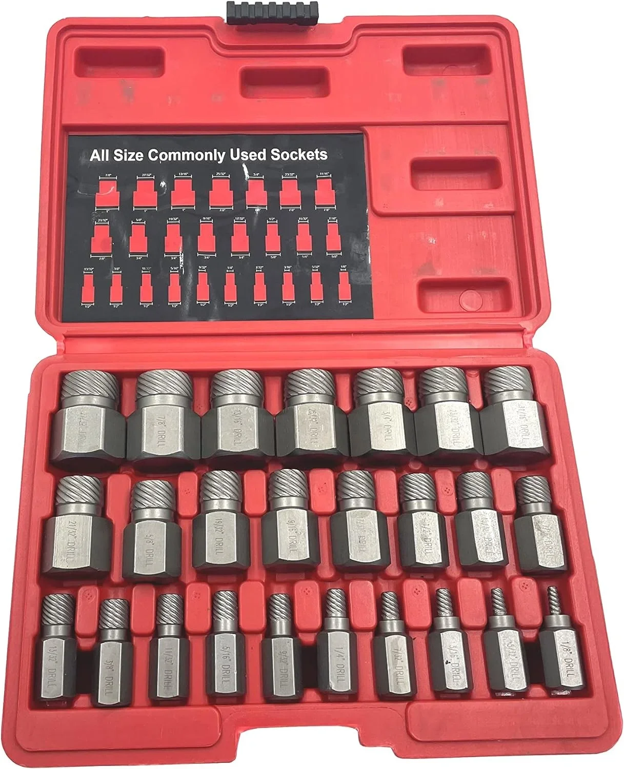 

25Pcs Screw Bolt Nuts Extractor Set Hex Head Multi-Spline Remover Bolt Extractor Set Rounded Bolt Remover for Broken Studs,