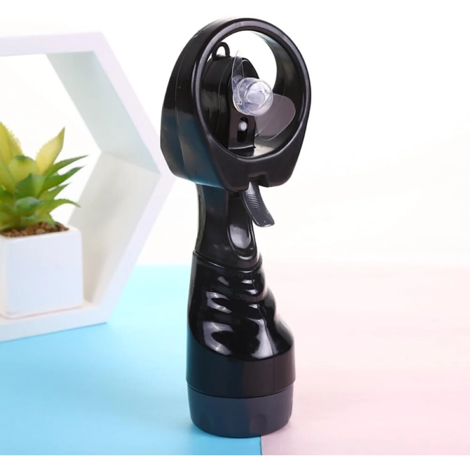 распылительный вентилятор, бутылки, распылитель тумана, портативный вентилятор, персональный тихий вентилятор для улицы, 2 сухих батарей типа АА, питание от/черный