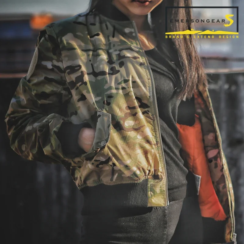 Emersongears feminino ma1 estilo thermolite jaqueta tático quente inverno camoflage softshell casaco ternos commuter caminhadas diárias