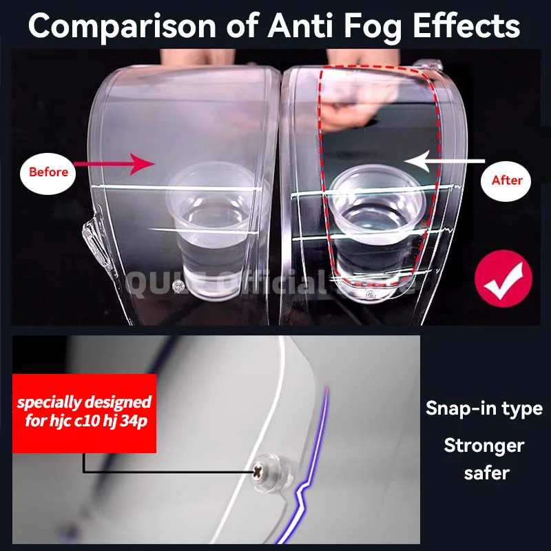 HJ 34P Anti Fog Film Sticker for HJC C10 HJ-34P Motorcycle Helmet Visor Lens Shield Motorcycle Accessories for HJC