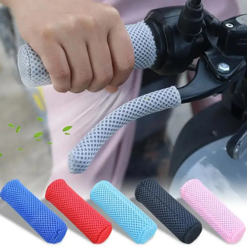 Ice Silk Handlebar Cover Set for E-Bikes Breathable Anti Slip Sun Protection Sleeve for Motorcycles & Trikes, Cooling Grip Cover