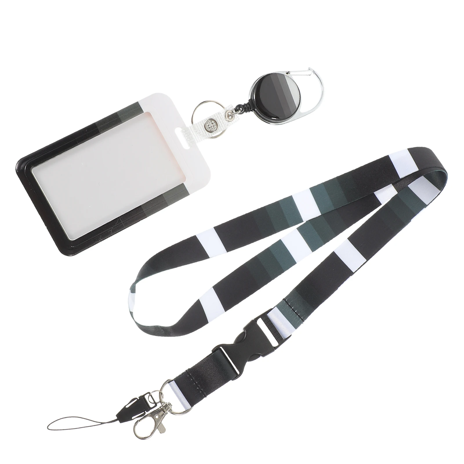 

Retractable Badge Holder Lanyard Clip Keyring Card Slot Breakaway ID Cover Students Teachers Colorful Pattern Hot Transfer ID