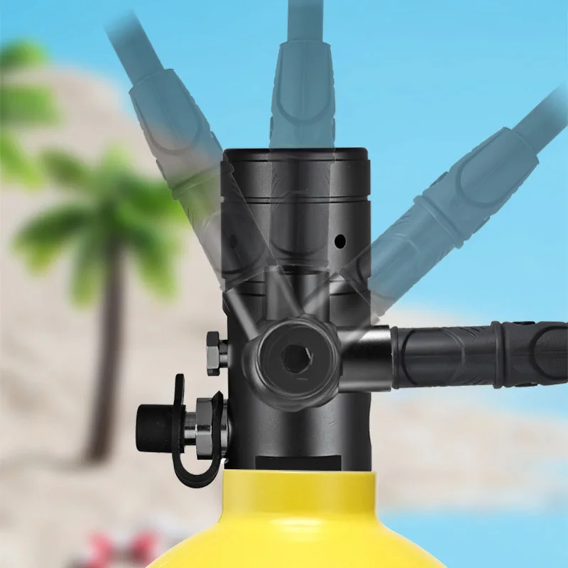 2L Scuba Diving Tank+Upgrade Pressure Gauge+Diving Vest Bag Oxygen Cylinder Tank Set Snorkel Equipment X5000 PRO