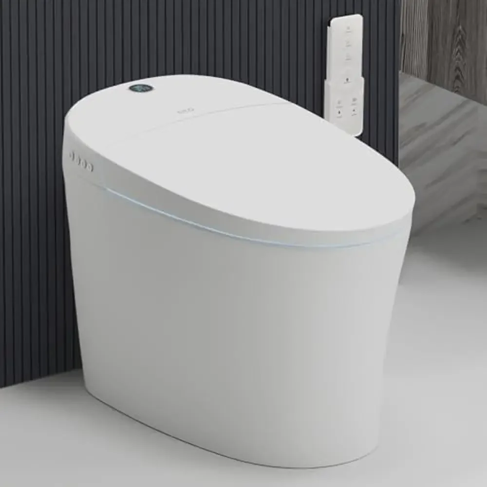 Smart Bidet Toilet Pump-assisted with Blackout Flush Heated Seat Dual Auto Flush Warm Water Foot Sensor Operation Modern Design