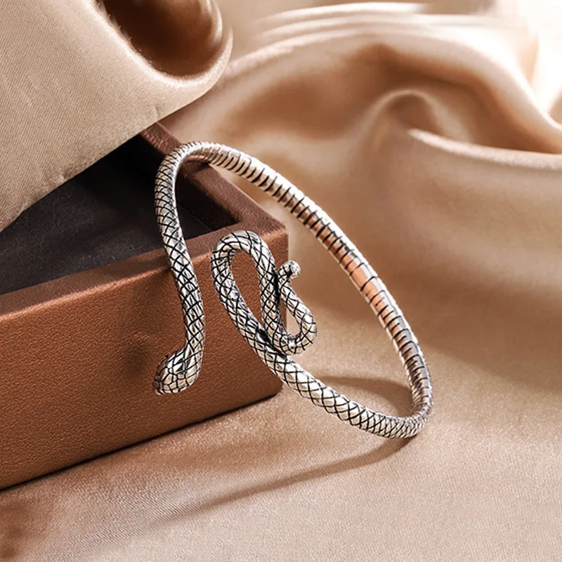 New Arrival Trendy Snake Animal Design Retro Thai Silver Female