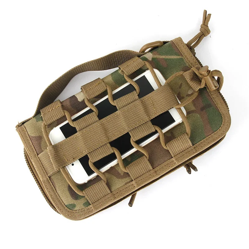 Tactical MOLLE Purse Wallet Men Handbag EDC X-lock Phone Holder Card Organizer Zipper Clutch Bag Camping Hunting Accessories