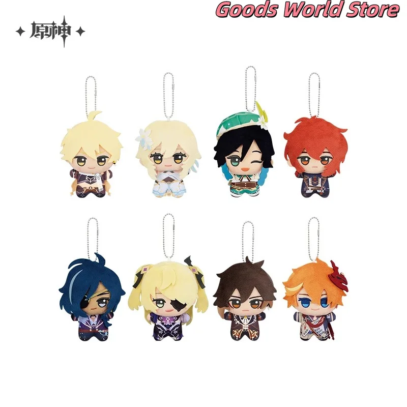 Original Genshin Impact Keychain Venti Zhongli Diluc Tartaglia Lumine Fischl Plush Pendant Official Genuine Cosplay Anime Gifts