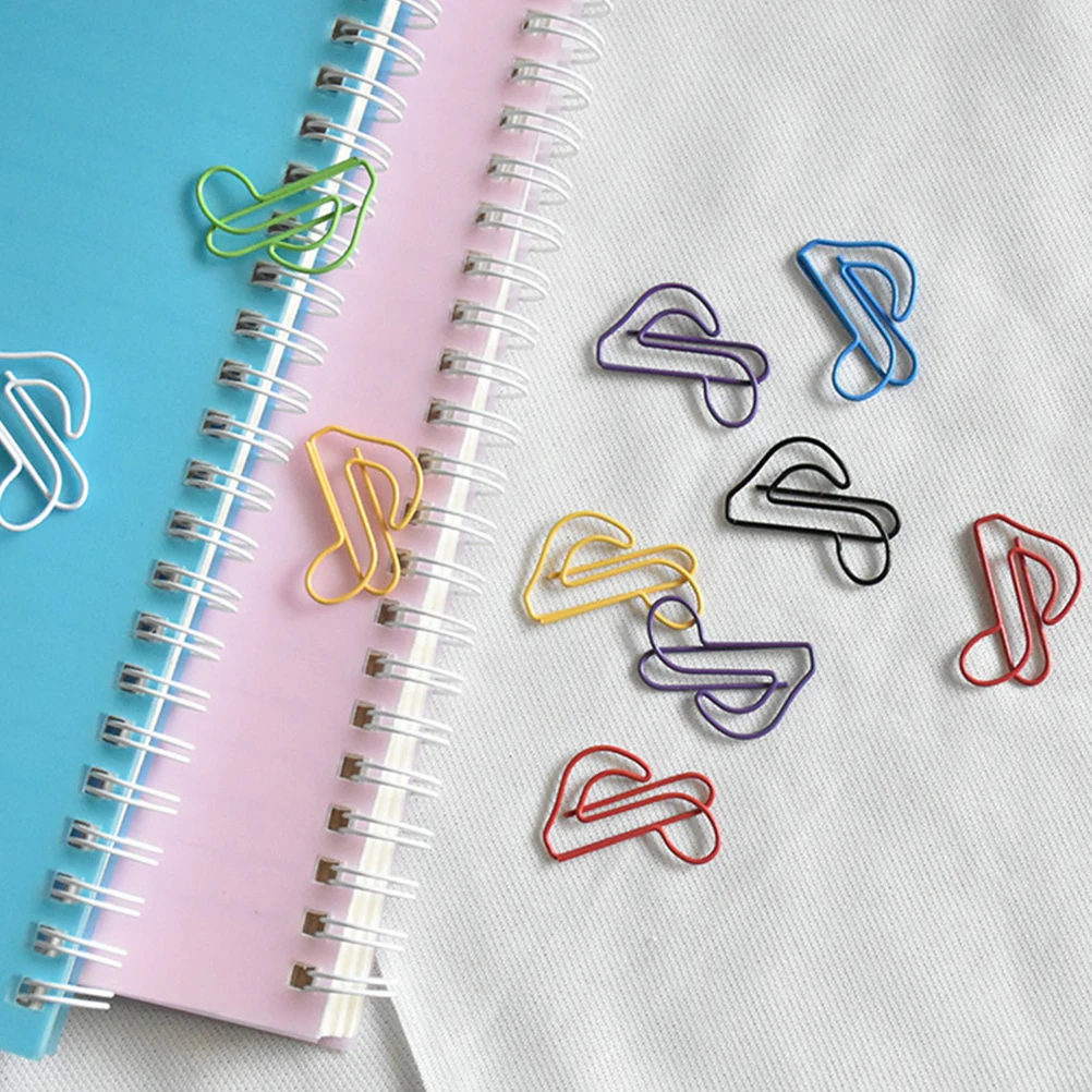 

50pcs Music Note Paper Clips Cute Metal Bookmark Clips Office Supplies Decorative Page Holders Note Shaped Organizers Paperclip