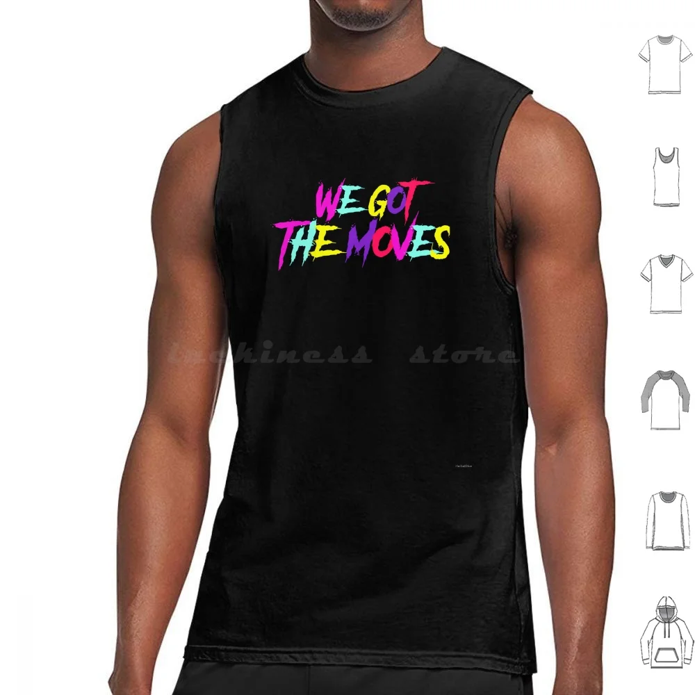 We Got The Moves-Mulitocolored Tank Tops Print Cotton Electric Callboy We Got The Moves Rave Music Rave Metal Heavy Metal