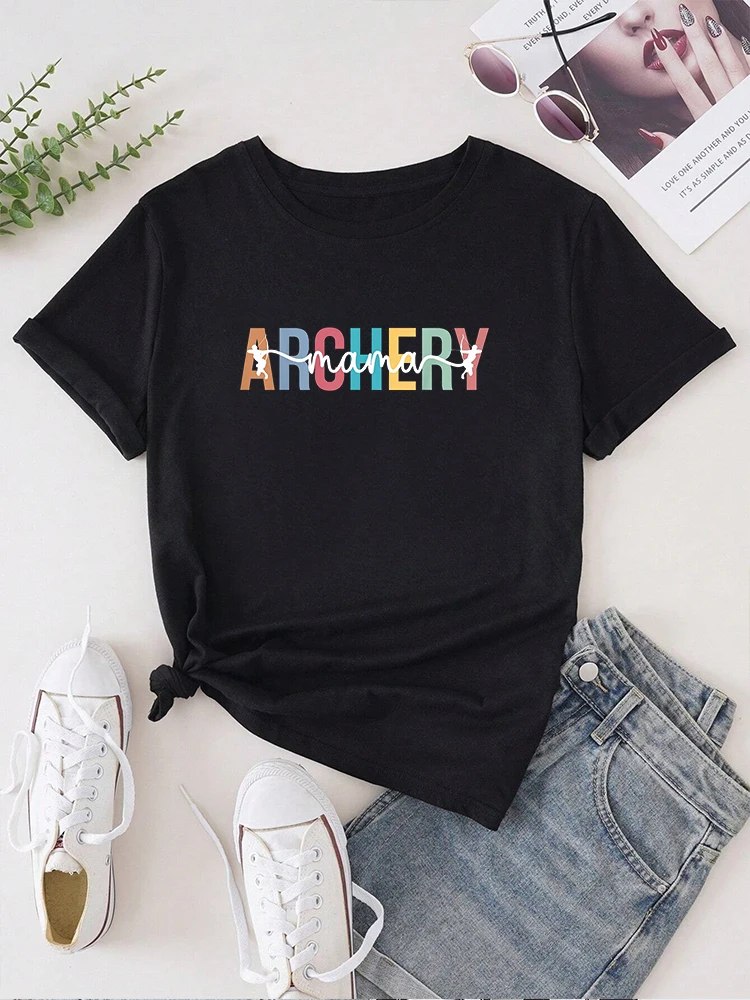 Archery Mama Women t shirt Summer Fashion Short sleeved T-shirt Tee Tops Printed O-neck Casual T-shirt Women's Clothing